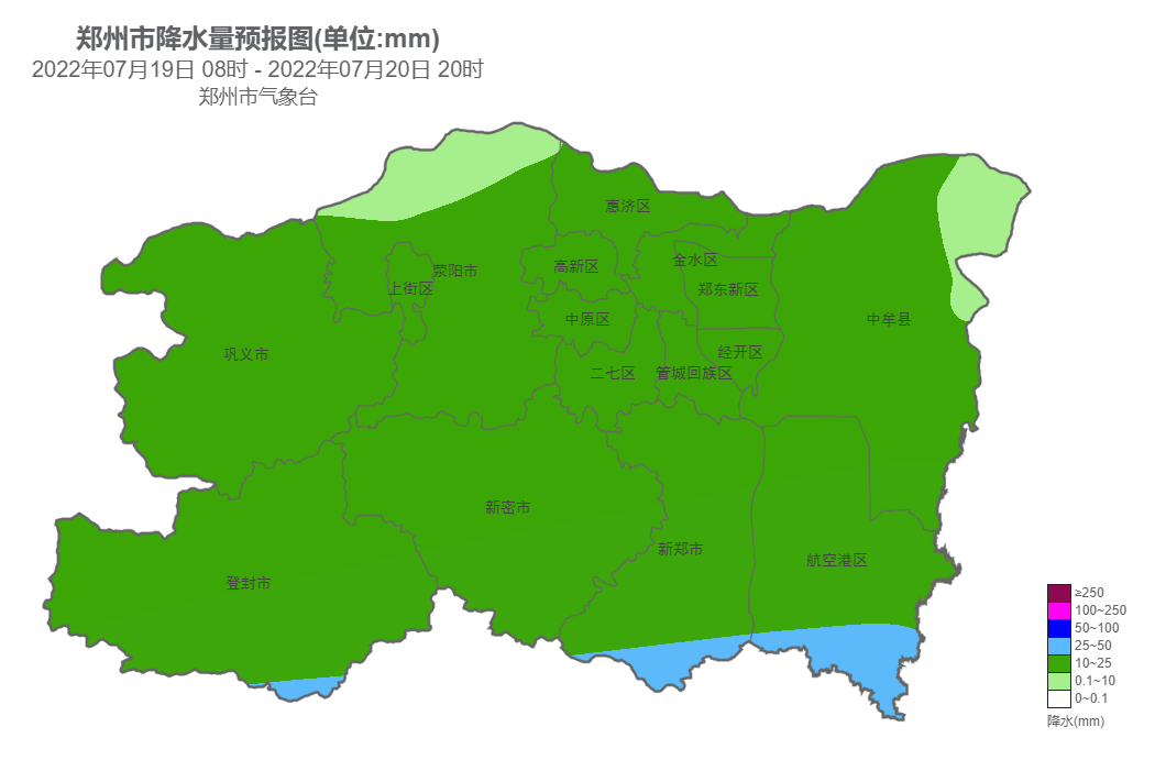 郑州19日到20日有中雨，局部大雨，注意防范强对流天气！