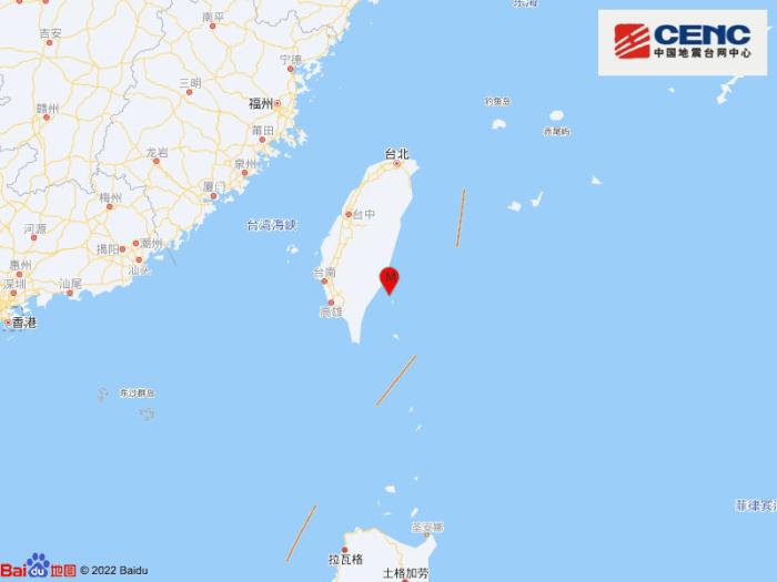 台湾台东县海域发生4.2级地震 震源深度15千米