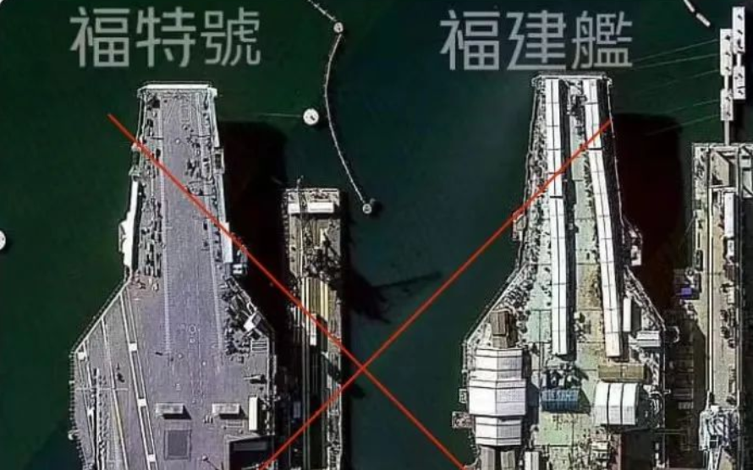中美航母并排停靠？所以造謠都不需要腦子？