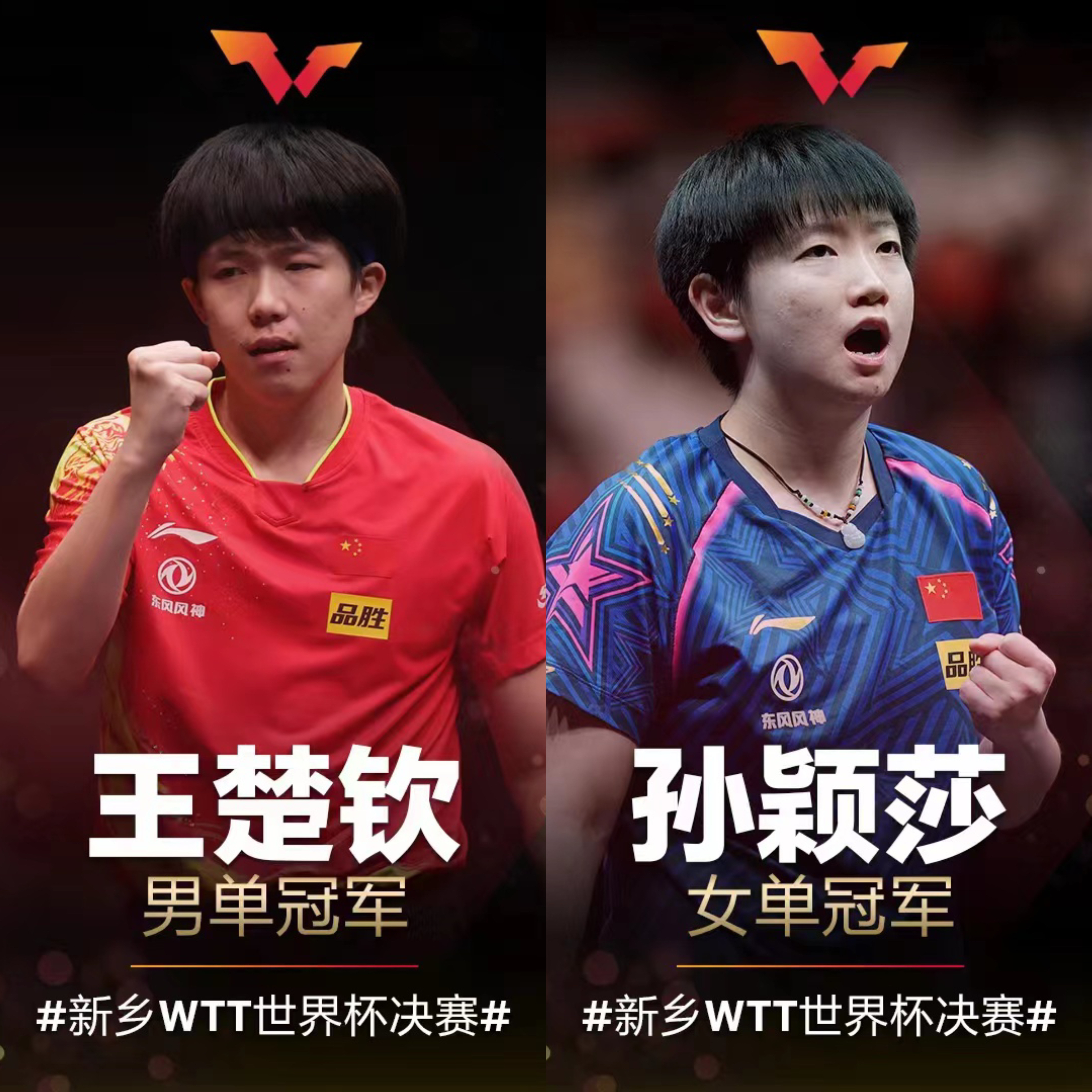 新乡WTT世界杯决赛落幕 王楚钦、孙颖莎斩获冠军