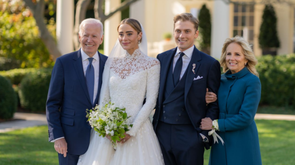 白宫南草坪迎来拜登长孙女婚礼，有网友对比特朗普小女儿蒂芙尼婚礼