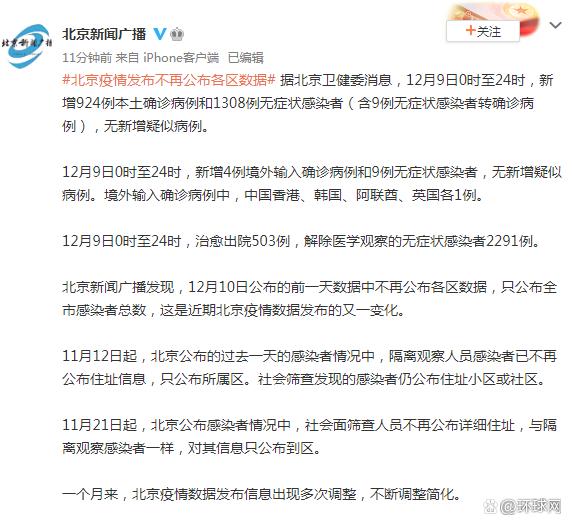 北京疫情发布不再公布各区数据