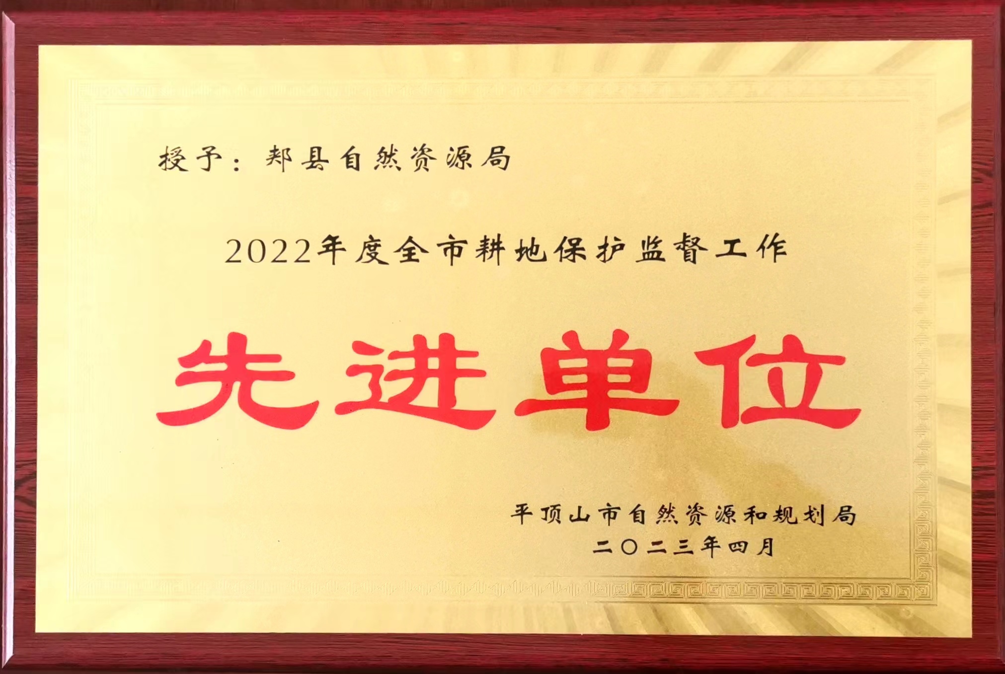 喜报郏县县自然资源局再获多项荣誉