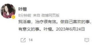 親自辟謠！網傳財經專欄作家葉檀去世為不實消息