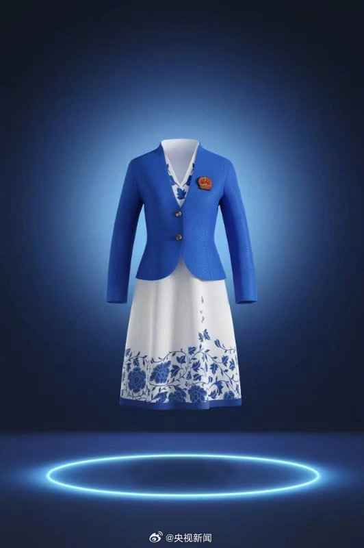 杭州亚运会中国代表团礼服发布：名为星耀，融入青花瓷等元素(图2)