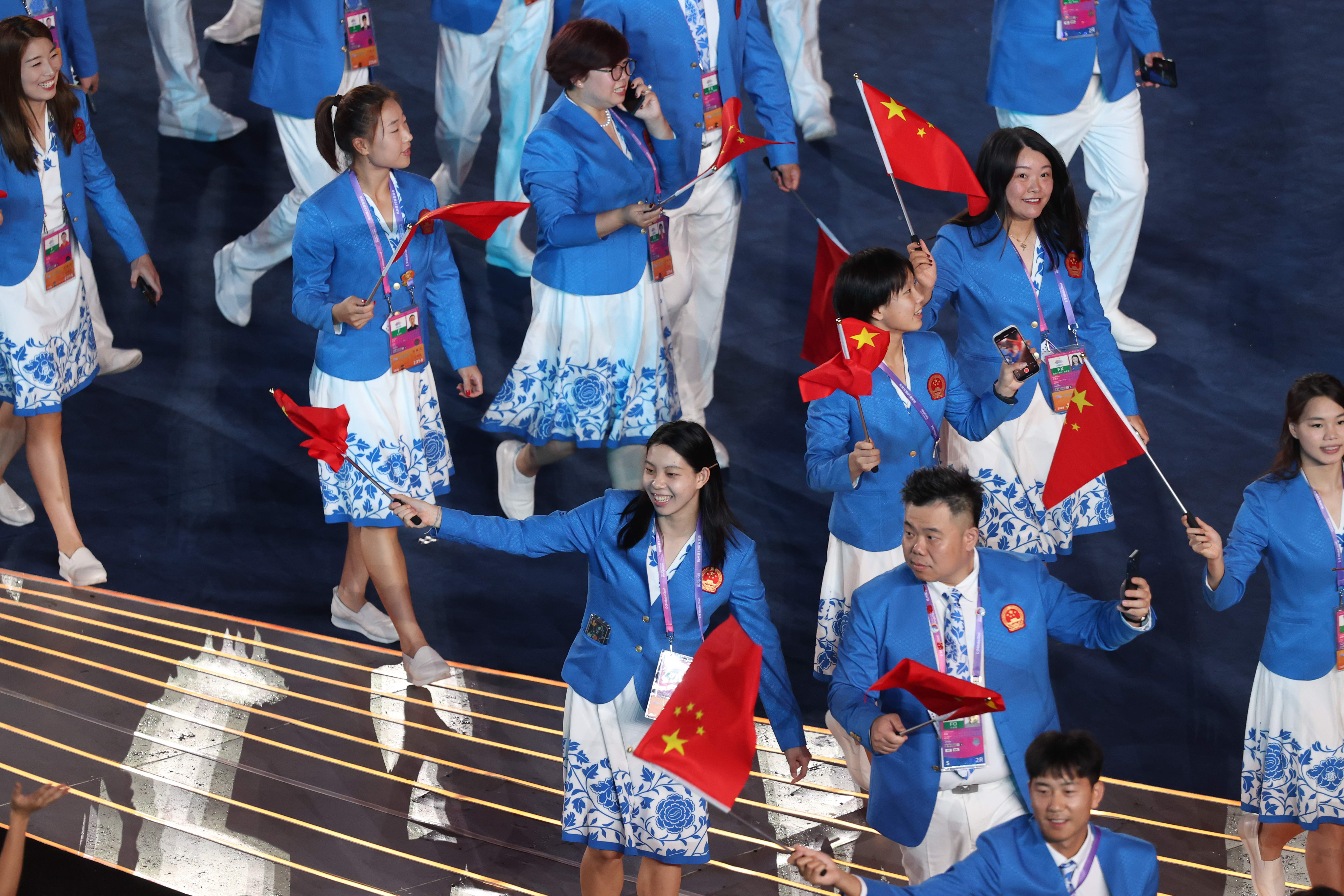 大象闯亚运丨中国体育代表团出场图集