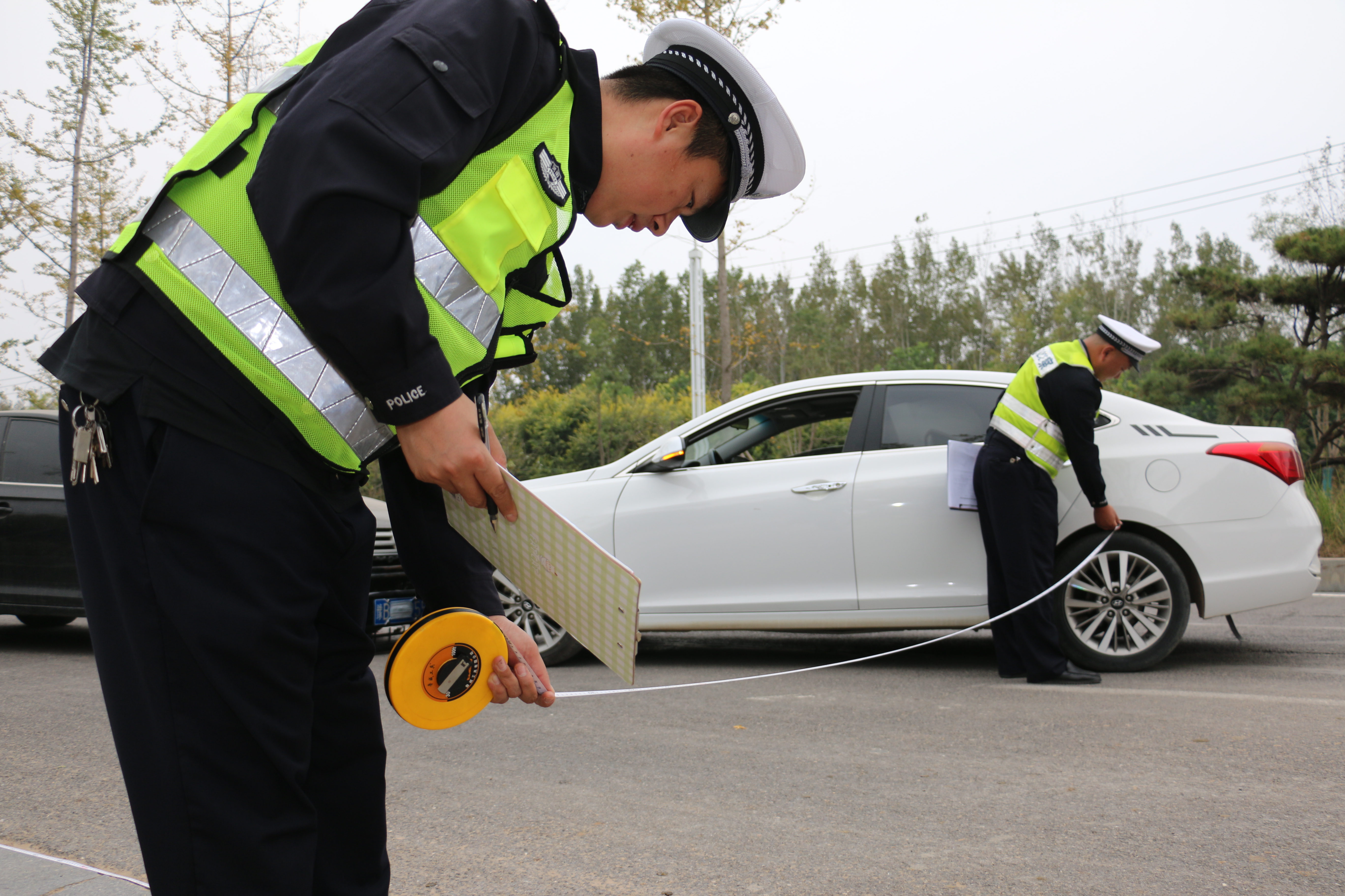 尉氏交警开展交通事故应急处置演练