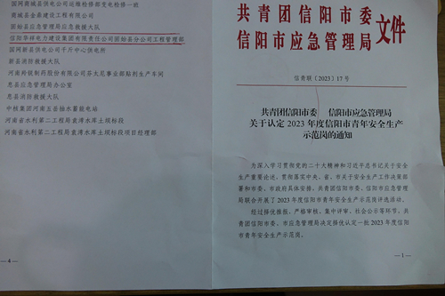 国网固始县供电公司：工程管理部荣获信阳青年安全生产示范岗