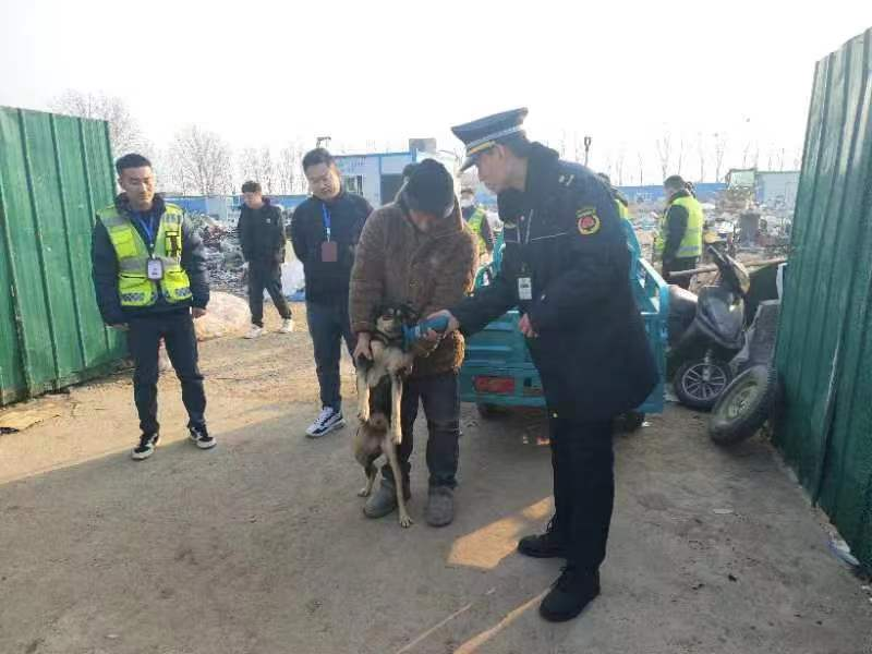 郑州市管城区南曹街道办事处开展文明养犬整治行动
