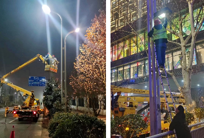 故障12处,补装灯座门3处,做到故障排除不过夜,无大面积灭灯情况发生