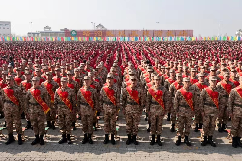 登封2024年上半年新兵入伍欢送会在少林塔沟教育集团举行