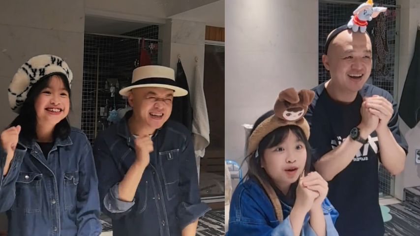 包贝尔与9岁包可艾同框尬舞,父女俩舞姿魔性 表情神同步-大象网