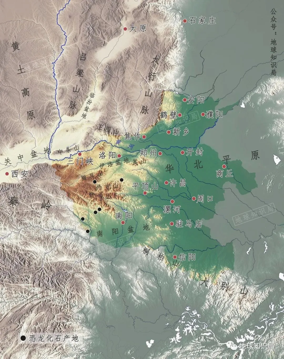 河南省山脉分布图图片