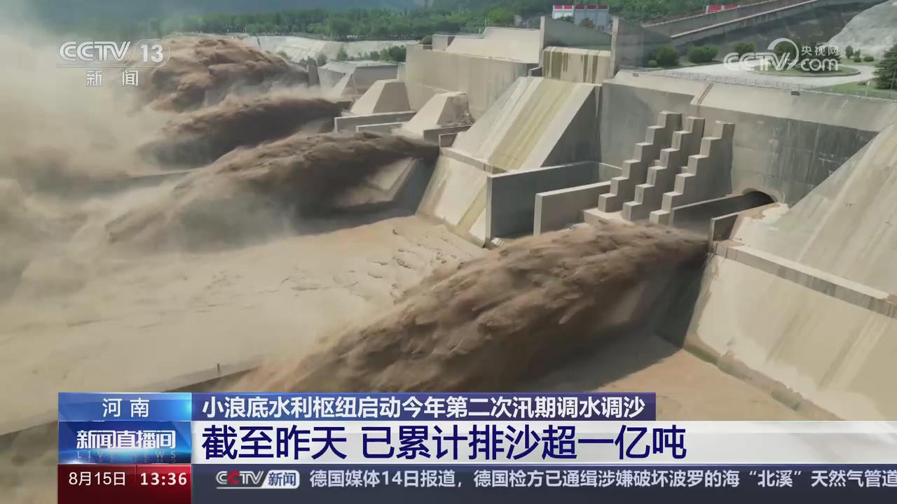 【央视关注河南】小浪底水利枢纽启动今年第二次汛期调水调沙 截至昨天已累计排沙超一亿吨