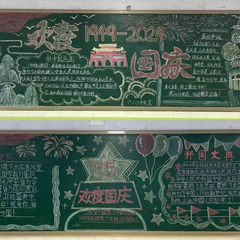 喜迎国庆,小李庄小学开展黑板报评比活动
