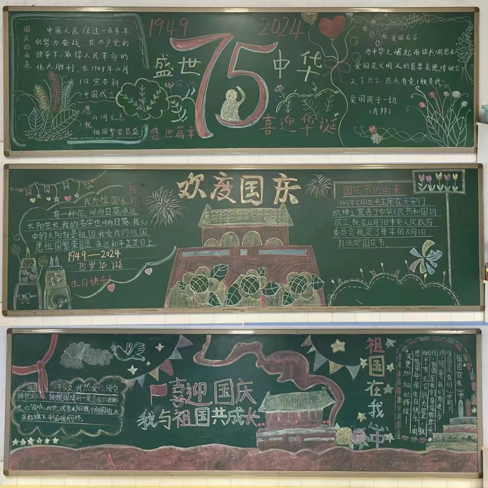 喜迎国庆,小李庄小学开展黑板报评比活动