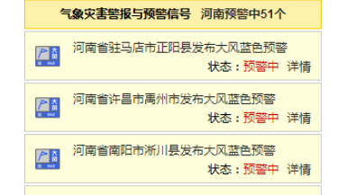 阵风8-9级！河南连发51条大风预警
