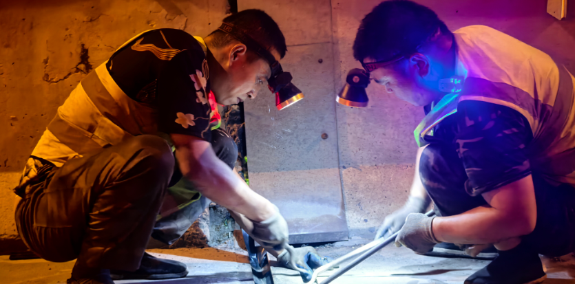 郑州市政紧急抢修中州大道高架桥伸缩缝止水带 保障市民出行