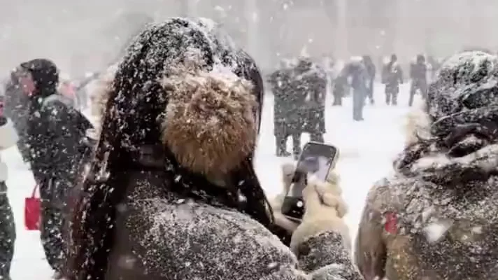 冰雪大世界闭园后突降大雪，哈尔滨：都不白来嗷