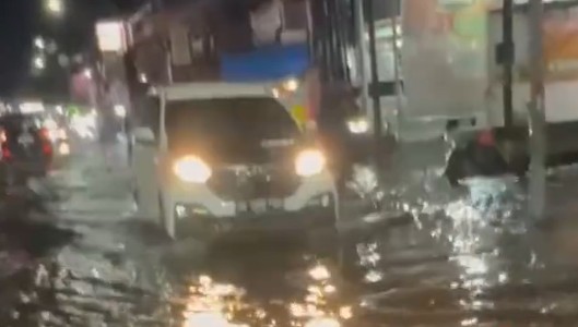 巴厘岛暴雨多地被淹 近5米长巨蟒游过居民区