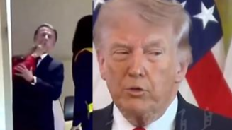 特朗普又损马克龙：他老婆对他可不好 下巴被打得现在还疼呢