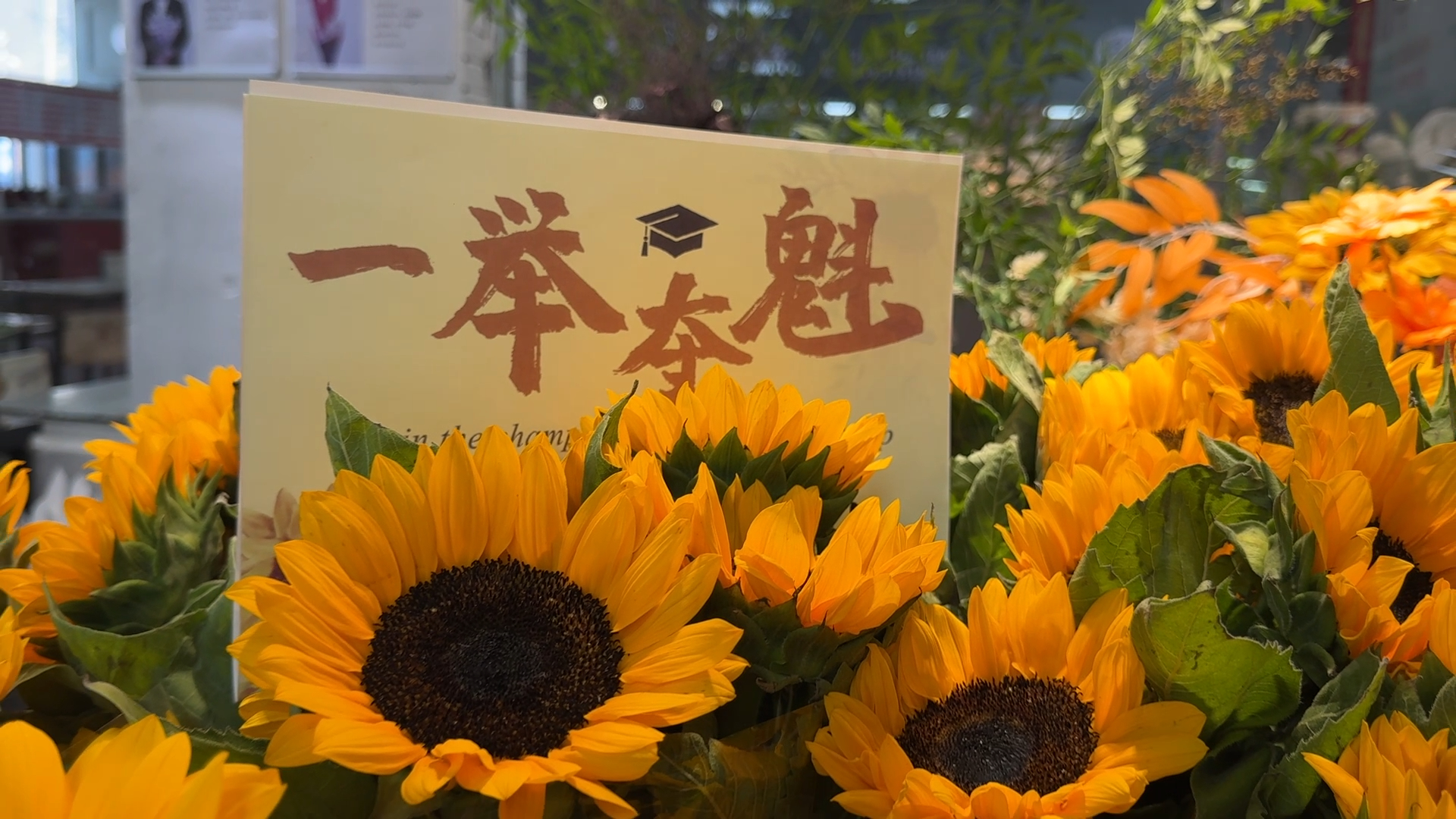 一举夺“魁”好彩头！ 高考季有花店一天卖出2000多枝向日葵