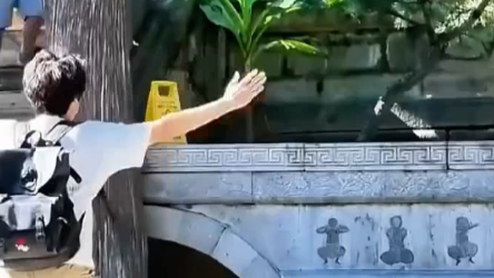 出门一趟 成“武林高手”了！男子旅游发现“武功秘籍”，当场跟练招式